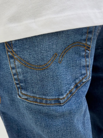 Jack & Jones Blugi baieti, Glenn, cu talie joasa si croiala Slim fit, Albastru inchis - Img 4