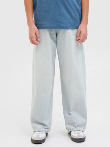 Jack & Jones Blugi baieti, RON, cu talie inalta si croiala Extra Baggy fit, Albastru deschis