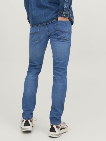 Jack & Jones Blugi barbati Glenn, cu talie joasa si croiala Slim fit, Albastru - Img 2