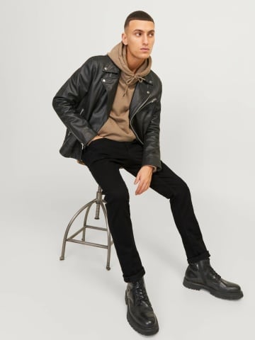 Jack & Jones Blugi barbati GLENN, talie joasa, croiala Slim fit, Negru - Img 5
