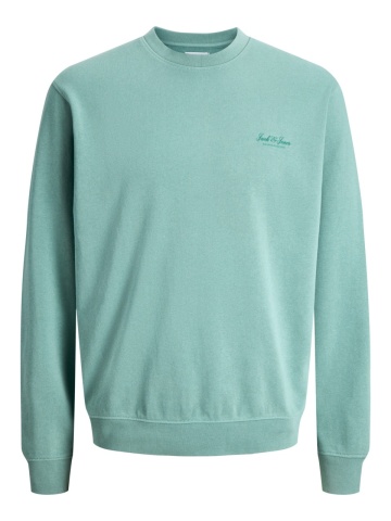 Jack & Jones Bluza barbati, Relaxed fit, cu decolteu la baza gatului, Verde deschis - Img 8