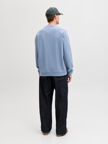 Jack & Jones Bluza barbati, Relaxed fit, cu decolteu la baza gatului, Albastru - Img 7