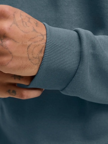 Jack & Jones Bluza barbati, simpla cu decolteu la baza gatului, Gri inchis - Img 4