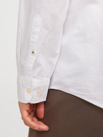 Jack & Jones Camasa barbati, Casual cu croiala Slim Fit, din bumbac, Alb - Img 4