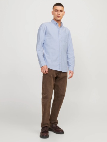 Jack & Jones Camasa barbati, Casual cu croiala Slim Fit, din bumbac, Albastru deschis - Img 6