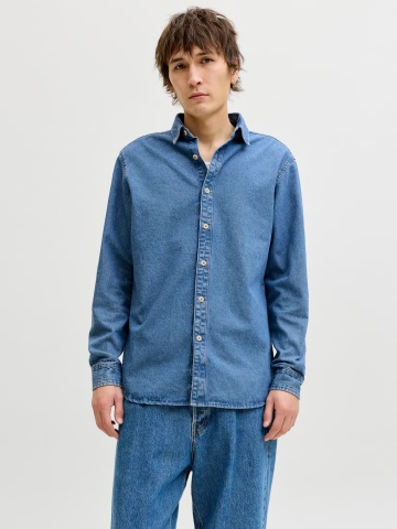 Jack & Jones Camasa de blug barbati, Stanley, Regular fit, Albastru