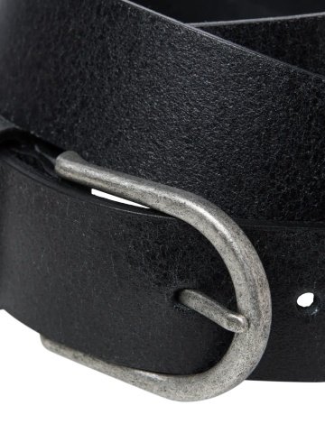 Jack & Jones Curea barbati, din piele naturala de vaca, catarama cu stift, Negru - Img 2