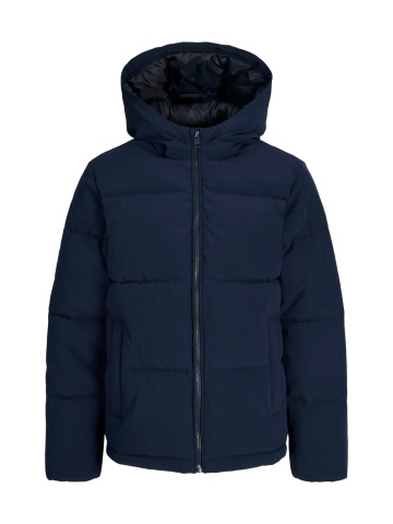 Jack & Jones Geaca baieti, PUFFER, cu gluga, Regular fit, JJGALAXY, Bleumarin inchis - Img 6