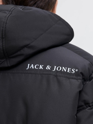 Jack & Jones Geaca barbati, MORGAN PUFFER, cu gluga detasabila, Negru - Img 5