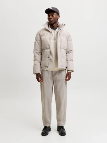 Jack & Jones Geaca barbati, PUFFER, cu guler inalt, JJESOHO, Bej deschis - Img 5