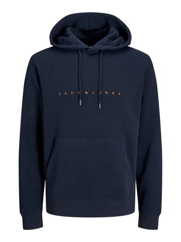 Jack & Jones Hanorac barbati, cu gluga fara fermoar, Relaxed Fit, JJESTAR, Bleumarin inchis - Img 6