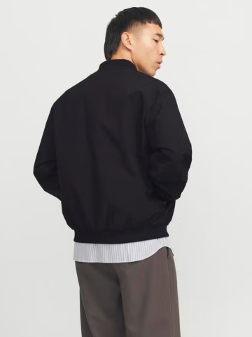 Jack & Jones, Jacheta bomber, barbati, cu buzunare oblice fara fermoar, Negru - Img 2