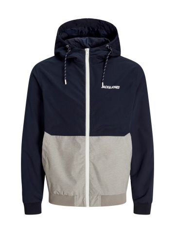 Jack & Jones Jacheta bomber cu gluga, JJERUSH HOOD, Bleumarin inchis/Gri - Img 8
