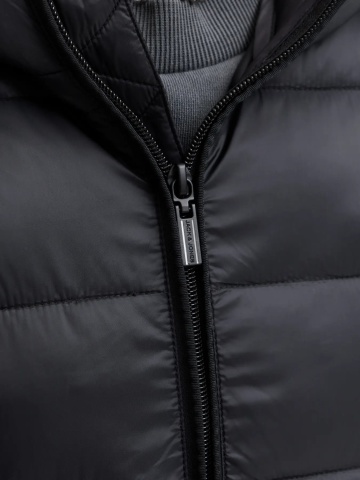 Jack & Jones Jacheta matlasata, barbati, cu gluga, Regular fit, JJEKINGSLEY, Negru - Img 4