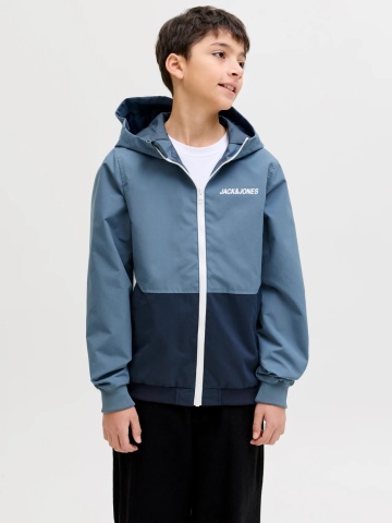 Jack & Jones Jacheta softshell, baieti, cu gluga, Regular fit, Albastru