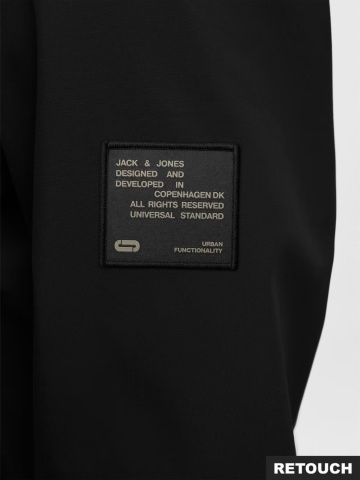 Jack & Jones Jacheta softshell, barbati, cu gluga, Regular fit, JJEBASIC, Negru - Img 3