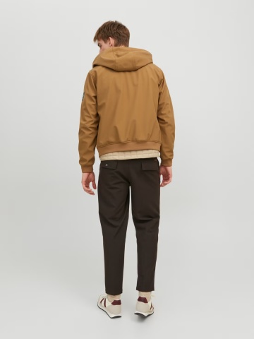 Jack & Jones Jacheta softshell, barbati, cu gluga, Regular fit, JJEBASIC, Maro - Img 2