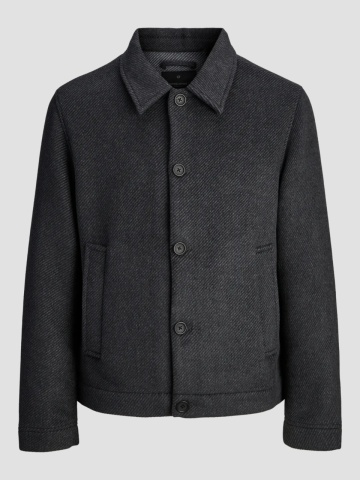 Jack & Jones Palton scurt barbati, JPRBLACOBBS, cu guler inalt si 2 buzunare oblice, Gri inchis - Img 8