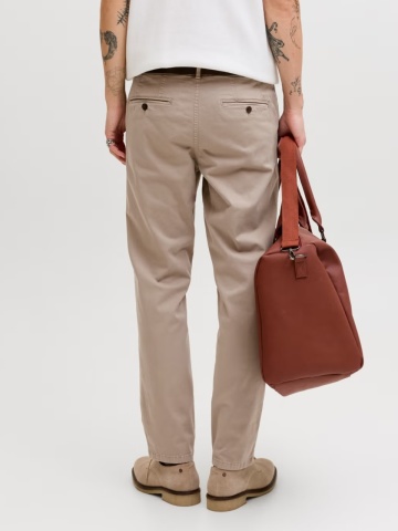 Jack & Jones, Pantaloni chino barbati, cu talie medie, Regular Fit, Jpstollie, Maro - Img 2