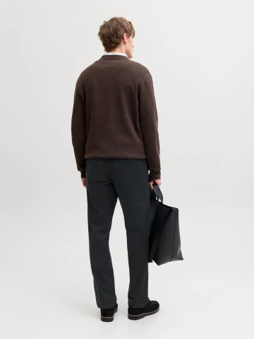 Jack & Jones, Pantaloni chino barbati, cu talie medie, Regular Fit, Jpstollie, Negru - Img 5