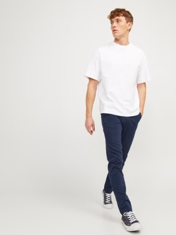 Jack & Jones, Pantaloni chino, barbati, Jpstmarco Bowie, Slim fit, Bleumarin inchis - Img 7