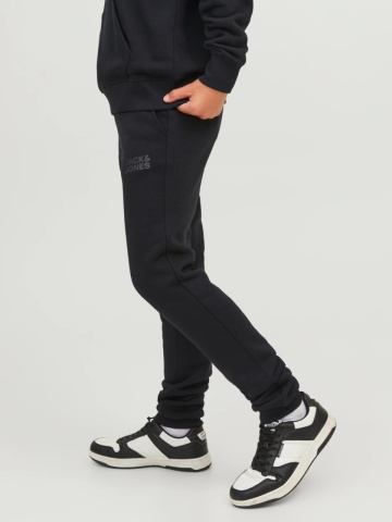Jack & Jones Pantaloni lungi de trening, baieti, cu talie medie, Relaxed fit, Negru - Img 3