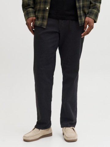 Jack & Jones Plus Blugi JJIGLENN, barbati big sizes, cu talie joasa si croiala Slim fit, Negru