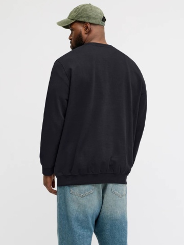 Jack & Jones Plus Bluza barbati big sizes, cu decolteu la baza gatului, Negru - Img 2