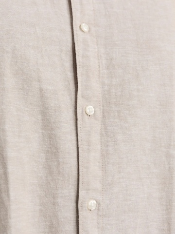 Jack & Jones Plus Camasa barbati big sizes, cu maneca lunga din amestec de in, Bej - Img 4