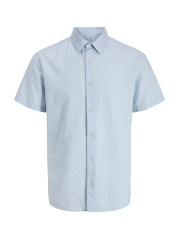 Jack & Jones Plus Camasa barbati big sizes, din amestec de bumbac si in, Albastru - Img 8