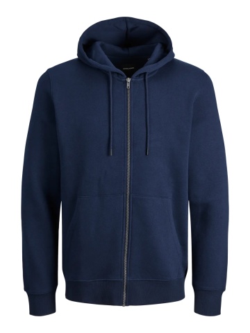 Jack & Jones Plus Hanorac cu fermoar, barbati big sizes, Relaxed Fit, JJEBRADLEY, Bleumarin inchis - Img 8