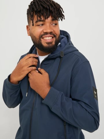 Jack & Jones Plus Jacheta softshell cu gluga barbati big sizes, Bleumarin inchis - Img 3
