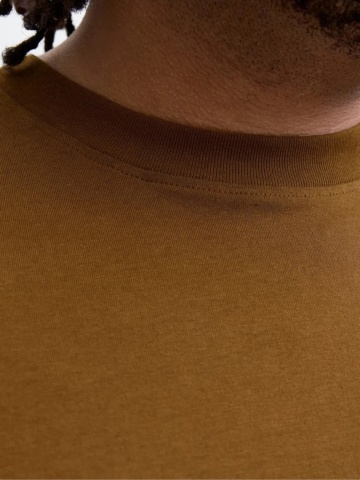 Jack & Jones Plus Tricou simplu barbati big sizes, Bradley, decolteu la baza gatului, Maro - Img 4