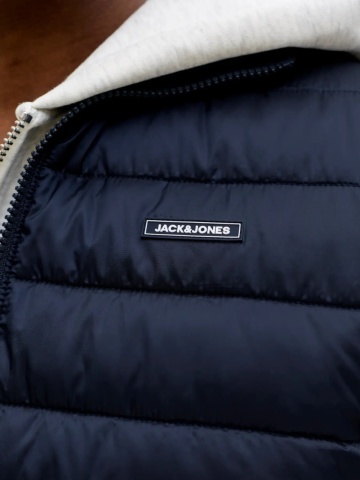 Jack & Jones Plus Vesta fara gluga, barbati big sizes, Bleumarin inchis - Img 4