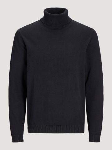 Jack & Jones Pulover barbati, simplu cu guler inalt, Negru - Img 8