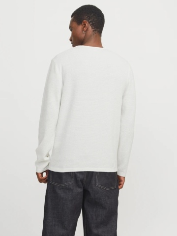 Jack & Jones Pulover tricotat barbati cu decolteu la baza gatului, Alb - Img 2