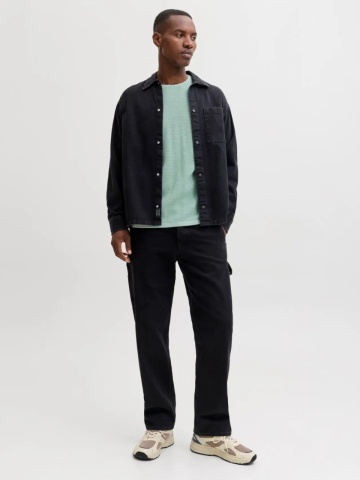 Jack & Jones Pulover tricotat barbati cu decolteu la baza gatului, Verde deschis - Img 6