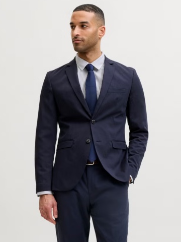 Jack & Jones Sacou elegant barbati, JPRFRANCO, cu croiala Super Slim fit, Bleumarin inchis