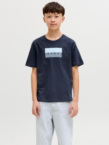 Jack & Jones Tricou baieti, Regular fit la baza gatului, Bleumarin inchis