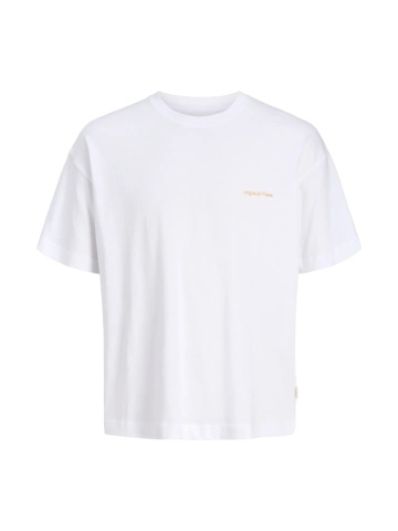 Jack & Jones Tricou barbati, din bumbac, imprimeu pe spate, Loose fit, JORMONTAUK, Alb - Img 7