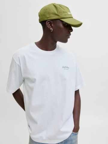 Jack & Jones Tricou barbati, din bumbac, Relaxed Fit, JJEARCHIVE, Alb - Img 3