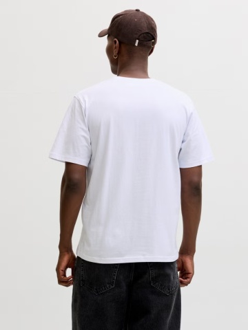 Jack & Jones Tricou barbati, JJESOHO TEE SS, la baza gatului, Relaxed Fit, Alb - Img 2