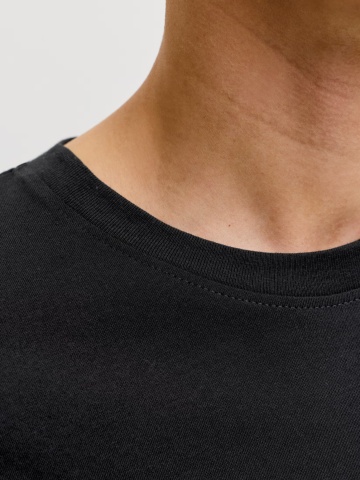 Jack & Jones Tricou barbati la baza gatului, din bumbac, Regular Fit, JJAERO, Negru - Img 3