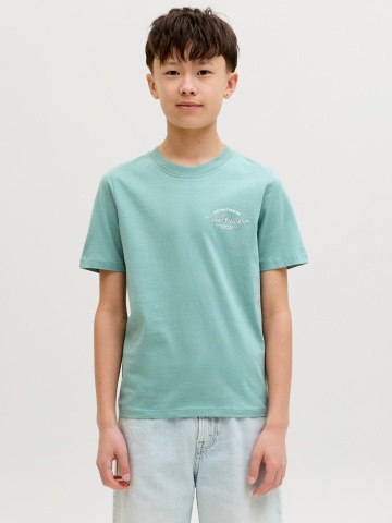 Jack & Jones Tricou cu decolteu la baza gatului, baieti, din bumbac, Regular Fit, Verde deschis