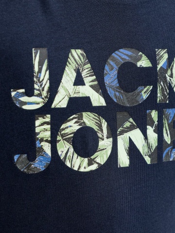 Jack & Jones Tricou cu decolteu la baza gatului, baieti, imprimeu cu logo, Regular fit, Bleumarin inchis - Img 5