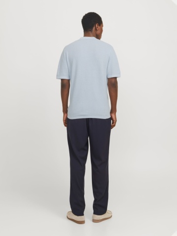 Jack & Jones Tricou polo barbati, cu aspect tricotat, Regular Fit, Albastru deschis - Img 7