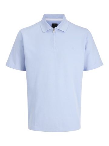 Jack & Jones Tricou polo barbati, cu fermoar, Regular Fit, JPRBLAETHAN, Albastru - Img 8