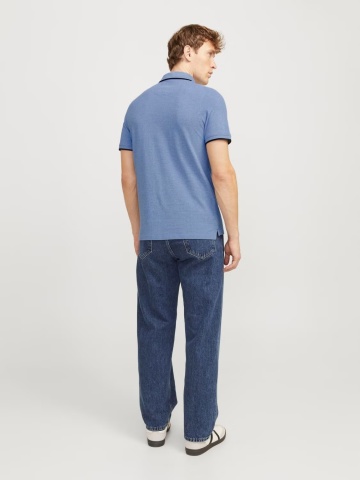 Jack & Jones Tricou polo barbati, Slim fit cu guler contrast, Albastru - Img 2