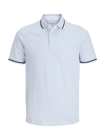 Jack & Jones Tricou polo barbati, Slim fit cu guler contrast, Albastru deschis - Img 8