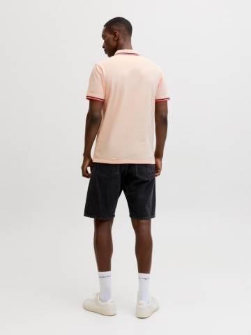 Jack & Jones Tricou polo barbati, Slim fit cu guler contrast, Piersica - Img 2